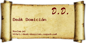 Deák Domicián névjegykártya