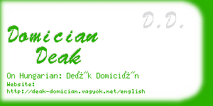 domician deak business card